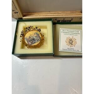M.I. Hummel “The Artist” Gold Christmas Ornament 1991 Vintage Collectible Gift